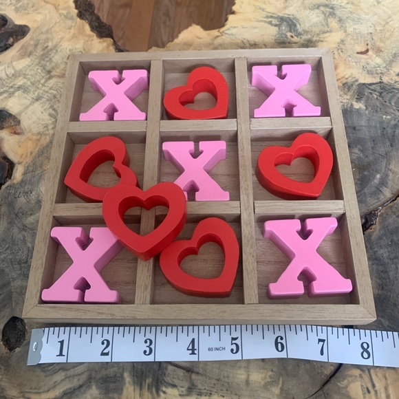 Cute Pink/Red Wooden Tic Tac Toe Game - Picture 11 of 11